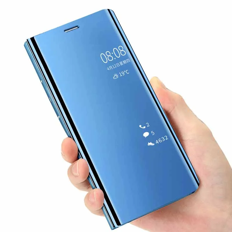 Кожаный флип-чехол для телефона Huawei p20 p20pro p20lite умный зеркальный чехол держатель