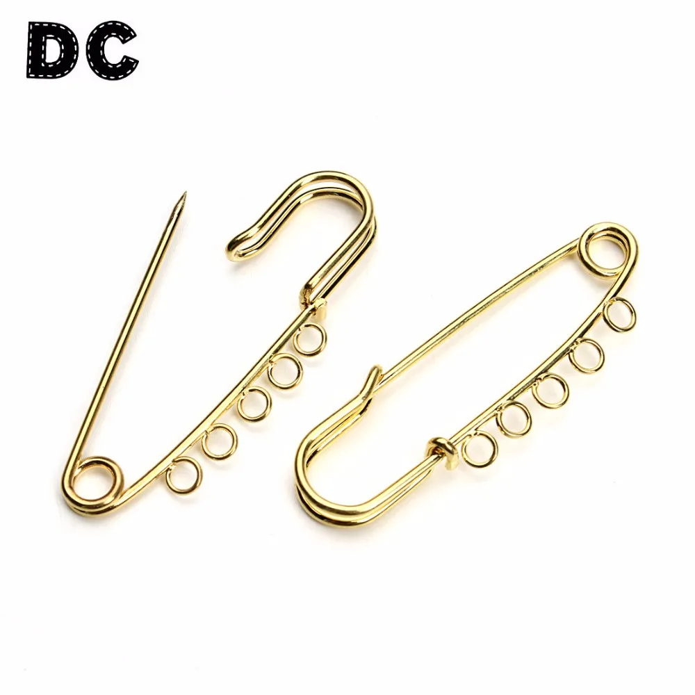 

10pc Safety Pins Brooch Blank Base Brooch Gold Color 3/5 Rings Jewelry Pin Brooch Pin Broochs Diy Jewelry Findings Accessories