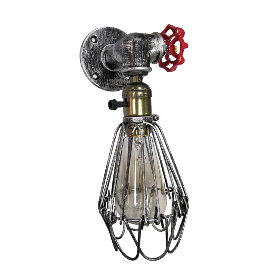 Креативный настенный светильник в виде птичьей клетки для водопроводной трубы