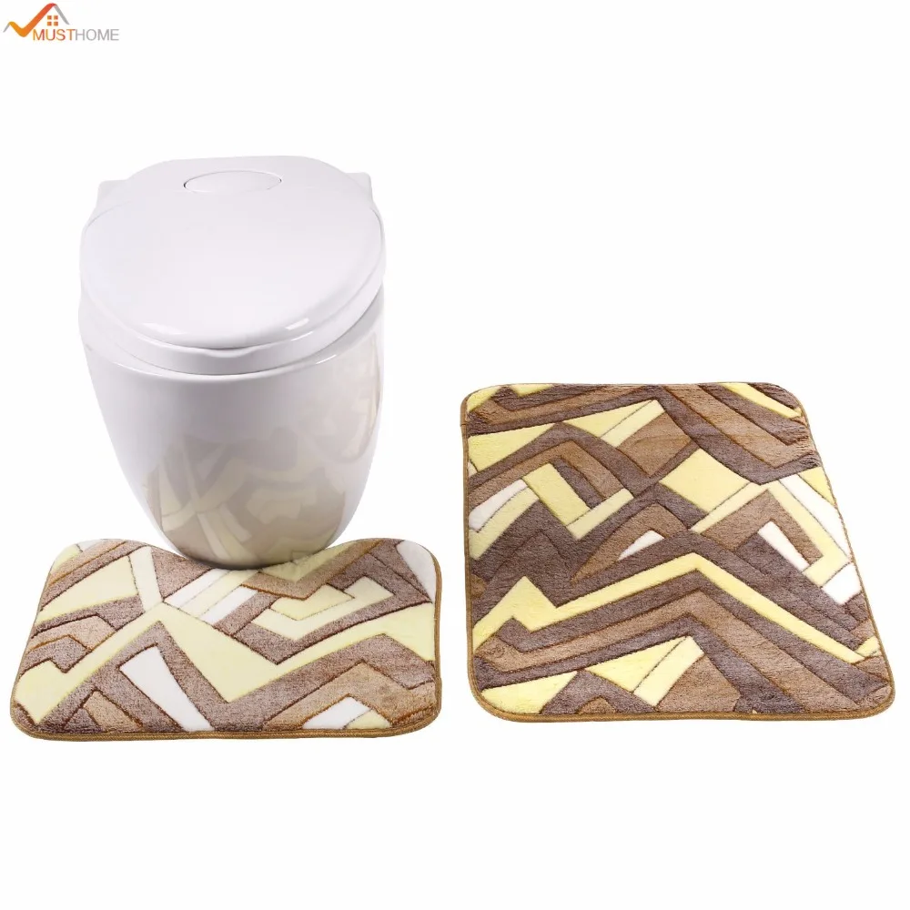 2 шт./компл. Противоскользящий коврик для ванной комнаты Набор кораллового флиса