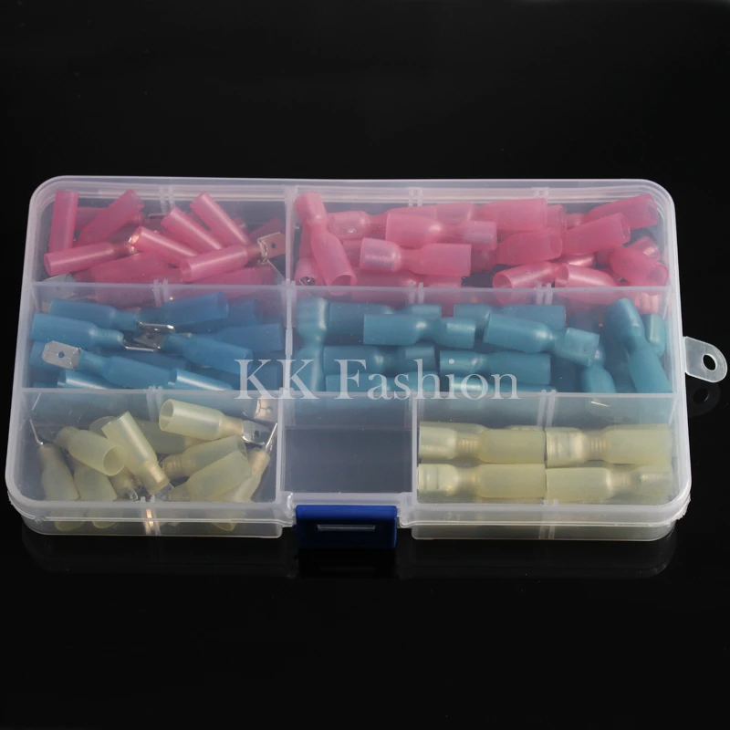 100 шт./компл. водонепроницаемые термоусадочные обжимные клеммы изолированные