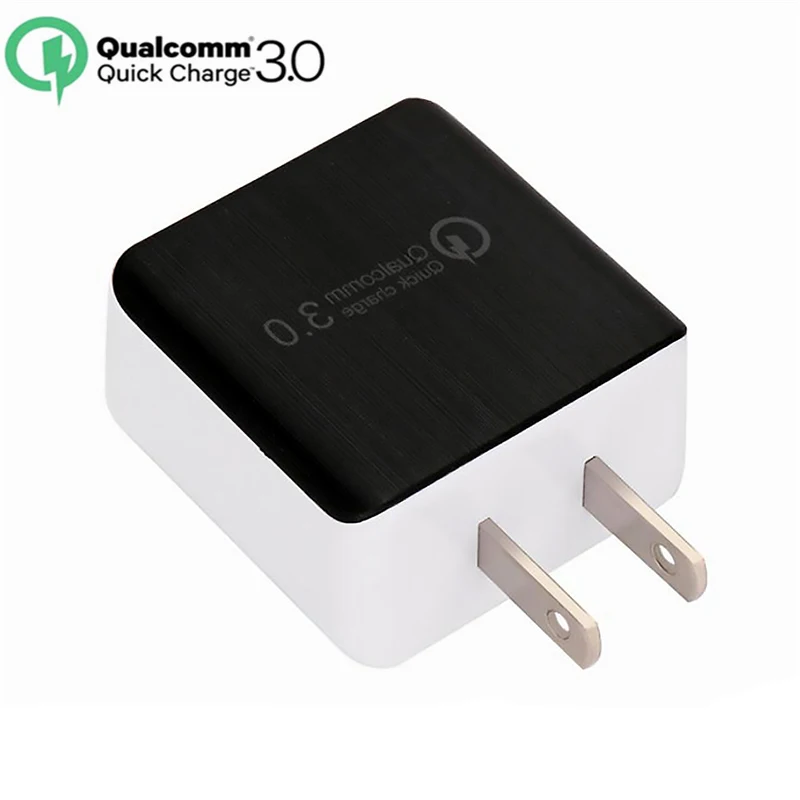 Us Black Быстрая зарядка QC3.0, зарядное устройство для мобильного телефона, USB, для путешествий, настенное, EU, US, зарядное устройство, для смартфона, быстрая зарядка для iPhone, samsung, Xiaomi, LG - Тип штекера: Us Black