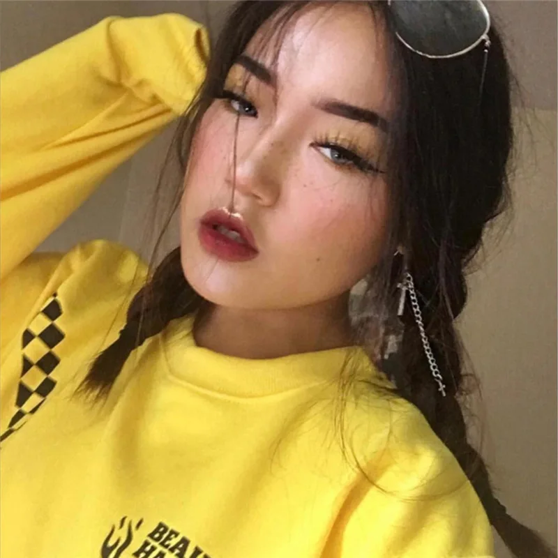 Европейская Женская мода Exposed Umbilicus beauty Has No Rack толстовка с буквенным принтом