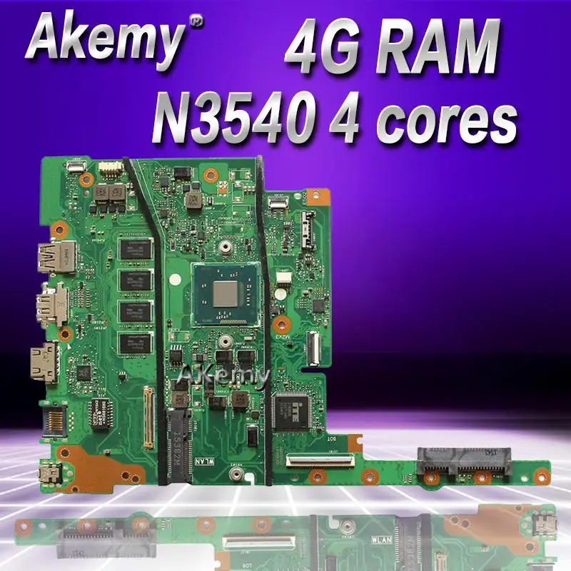 

Akemy E402MA E502MA Laptop motherboard For Asus E402MA E502MA E402M E502M E402 E502 Test original mainboard 4G RAM N3540 4 cores