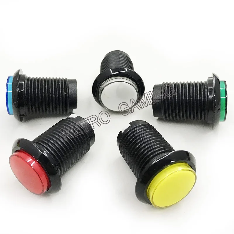 

LED Push Button 12V 28mm mouting hole Illuminated LED Light Arcade Push Button microswitch black edge 5 Colors