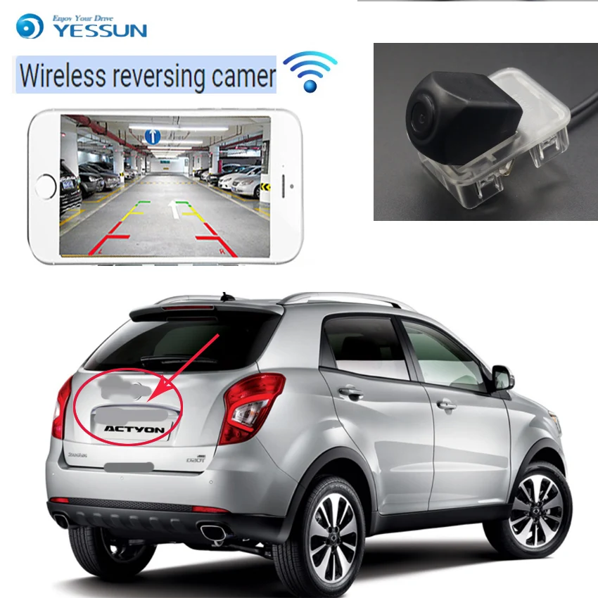 YESSUN wireless rear view camera For SSangYong Actyon Micro Actyon 2006~2014 CCD Night Vision Backup Camera License Plate came