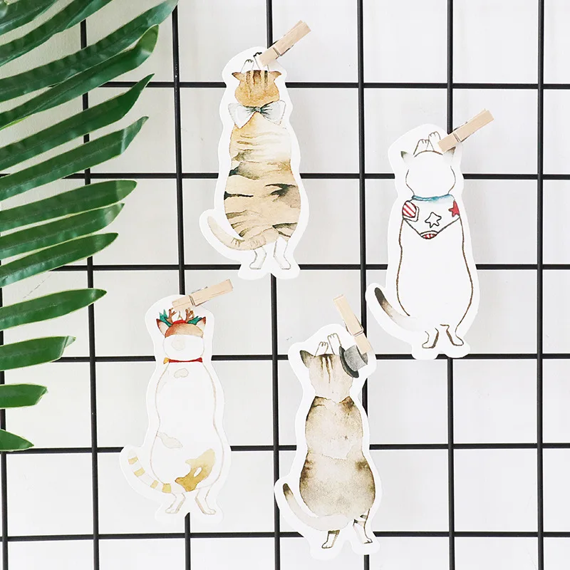 30 шт./лот открытки с котами милые корейские бумажные Kawaii Cat книга для встреч
