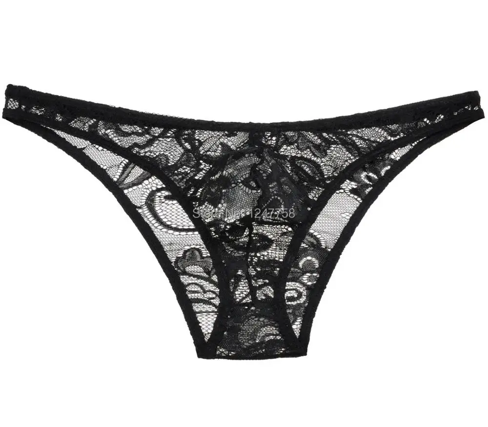 Трусы бикини мужские кружевные короткие штаны нижнее белье с цветочным принтом