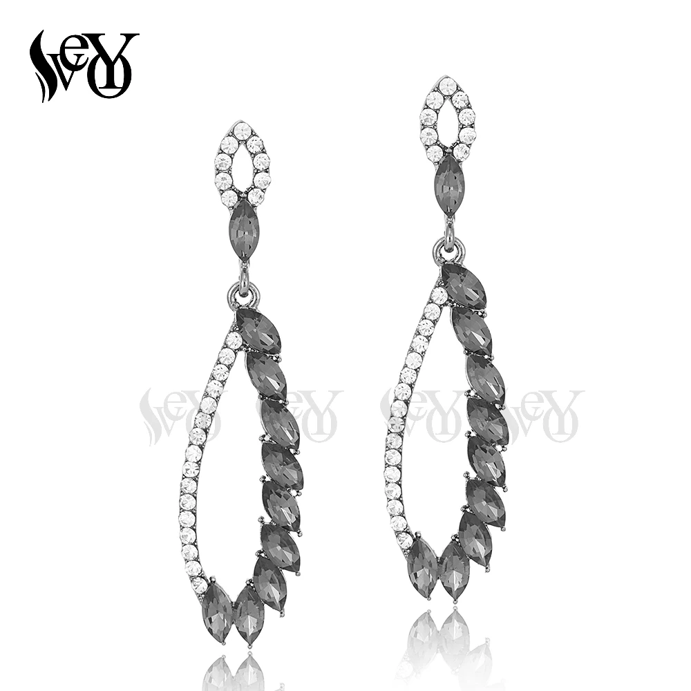 VEYO Trendy Crystal leaves Drop Earring for Women New Fashion Rhinestones Earrings Gift Statement Jewelry Wholesale | Украшения и