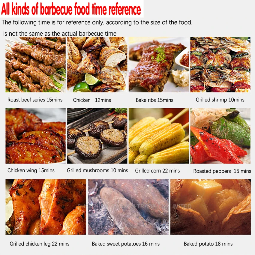 Электрический домашний вращающийся гриль для барбекю из нержавеющей стали 220 1