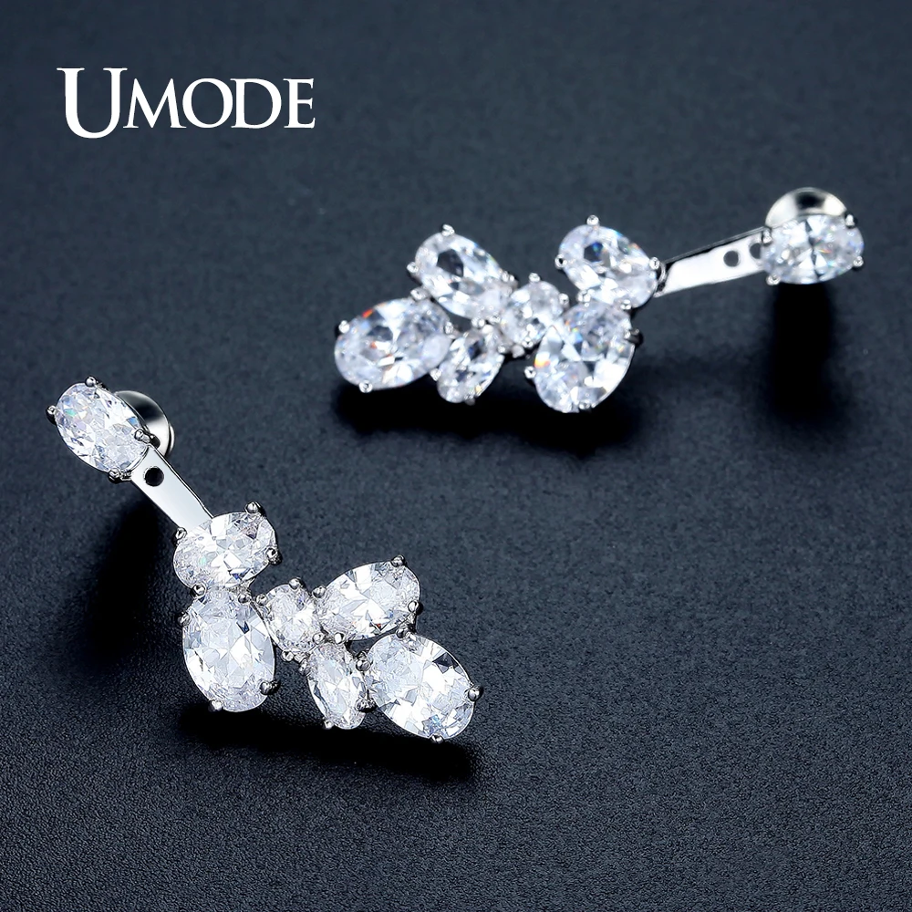 UMODE/бренд, новые роскошные серьги-капли в форме листа для женщин, белые, золотые, вечерние, свадебные, модные украшения, рождественские подарки UE0322