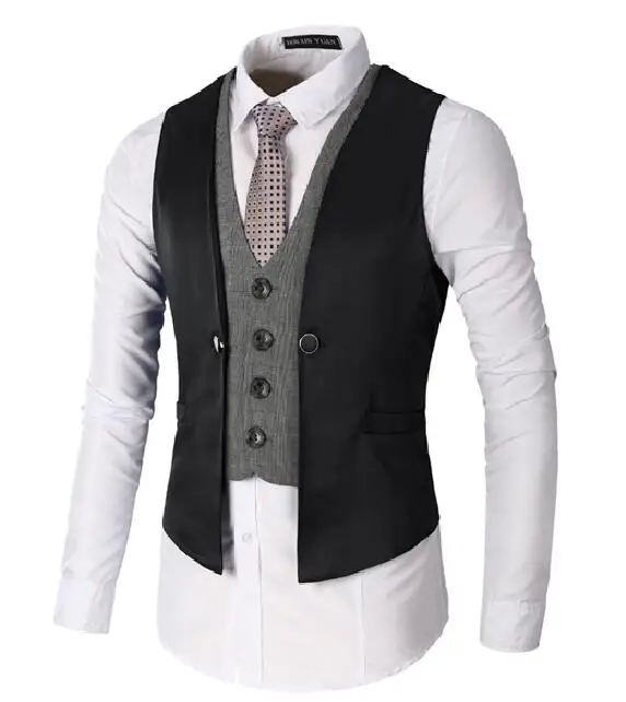 Мужской костюм жилет новинка 2020 года Повседневный Кардиган с прострочкой