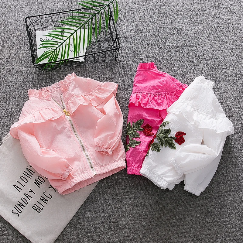 Куртка для маленьких девочек BibiCola весенне Осенняя детская куртка с принтом и