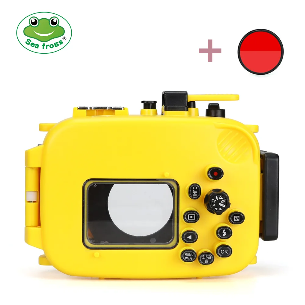 YW with Filter Seafrogs 40 м/130ft TG5 Водонепроницаемый чехол Дайвинг водостойкий корпус для Olympus TG-5 камера с красным фильтром 67 мм и рыбий глаз - Цвет: YW with Filter