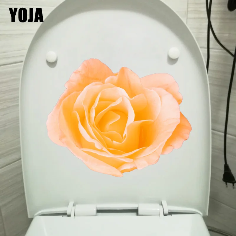 

YOJA 19x21,3 см, цветок апельсина розы, современный декор для спальни, наклейка для унитаза, наклейка для комнаты
