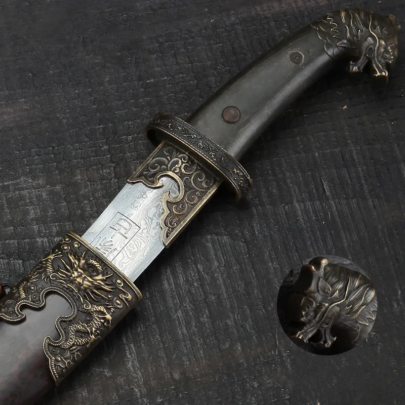 Китайский ручной кинжал самурай Катана Дамаск меч шаблон стальное лезвие