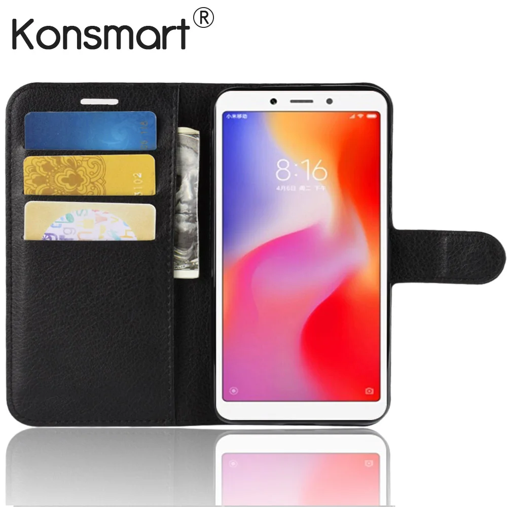 Чехол для Xiaomi Redmi 6A чехол книжка из искусственной кожи с откидной крышкой чехлы