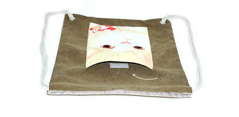 Милый кот печати холст сумка рюкзак женщин большой Ёмкость вышивка женский