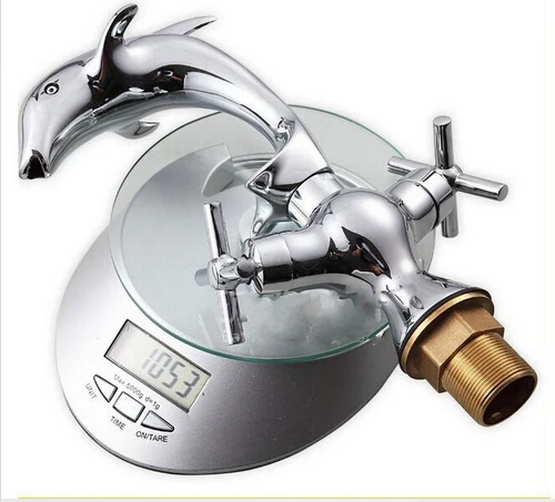 Модная Высококачественная обувь Chrome латунь Дельфин дизайн ванной раковина кран