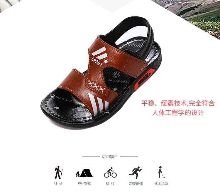 New Big Boys Flat Beach Sandals Kids Summer Shoes fashion Children shoes Non- Slip Shoes Boys Student Sport Shoes