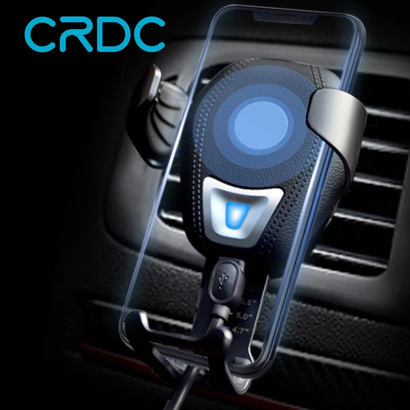CRDC автомобильное крепление Qi Беспроводной Зарядное устройство быстрой зарядки