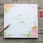 Индивидуальная белая Свадебная Гостевая книга с цветочным рисунком, фотоальбом на заказ, свадебная детская вечеринка, подарок для гостей на годовщину