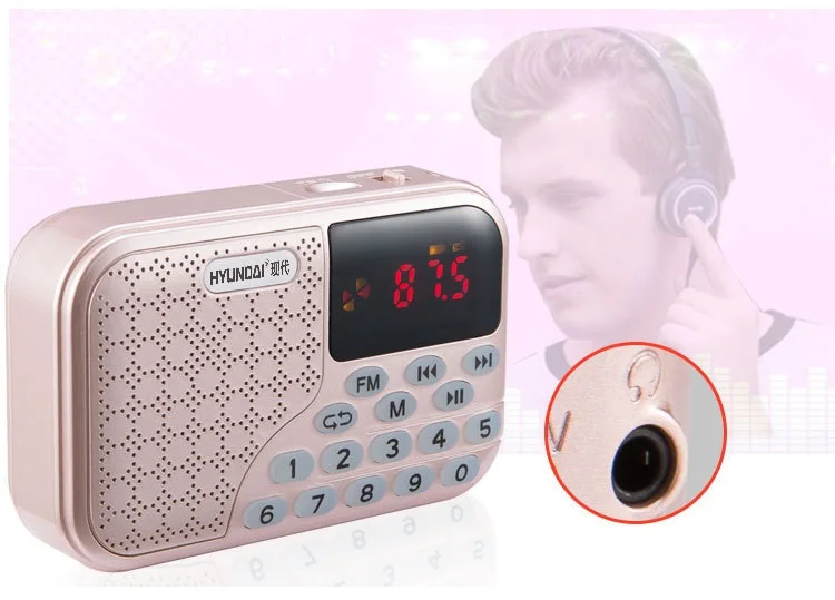 Перезаряжаемый Bluetooth беспроводной динамик FM радио приемник портативное мини-радио Поддержка USB TF карта с разъемом для наушников музыкальный плеер