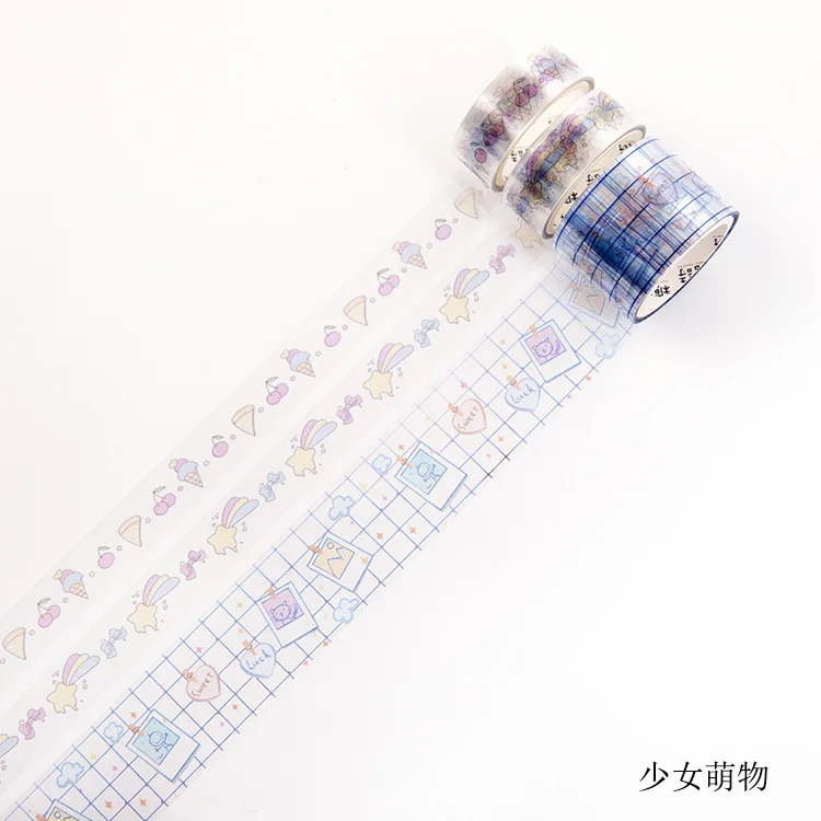 3 шт./компл. милое животное журнал Декоративная прозрачная лента Washi маскирующая лента японская Канцелярия Стикеры s Скрапбукинг Стикеры этикетка - Цвет: 14