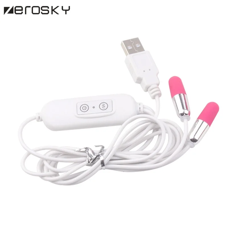 Zerosky новый двойной вибратор вибрирующее яйцо Питание от USB 20 частотных скоростей
