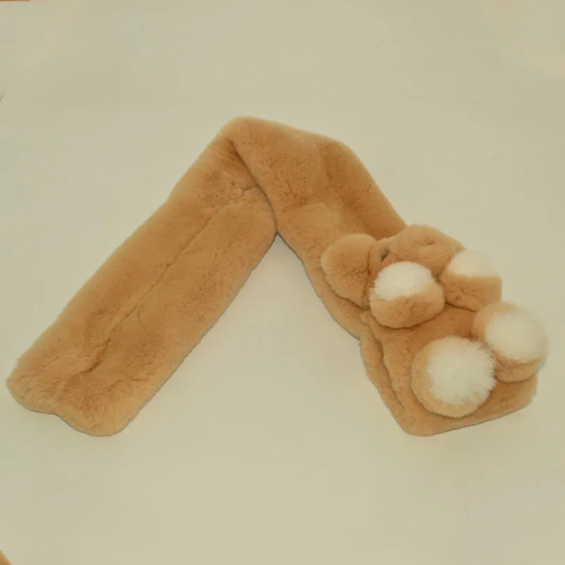 (TopFurMall) Детские осенне-зимние Оригинальные шарфы из меха кролика Рекс кольца на