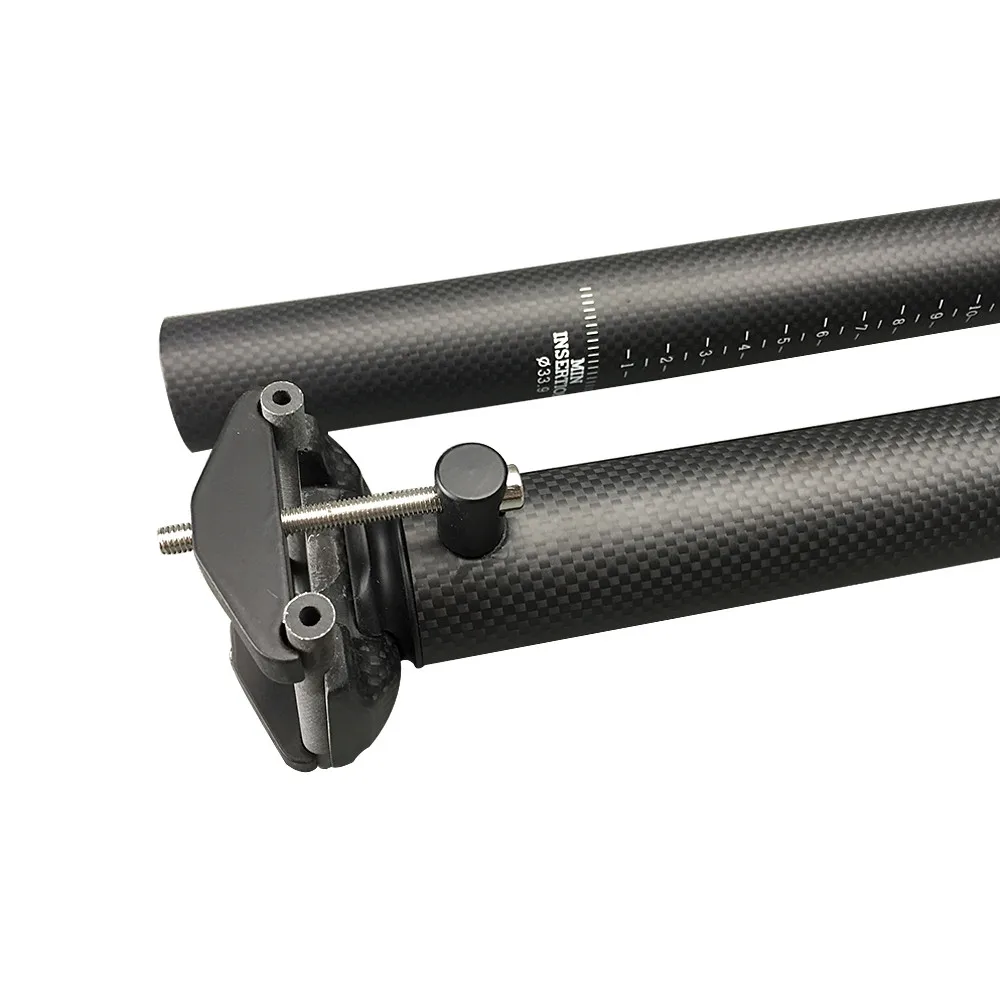 Matte 3K Carbon Folding Bike Seat Post Bicycle Tube 33.9/34.9*580MM For MTB / Road Parts | Спорт и развлечения