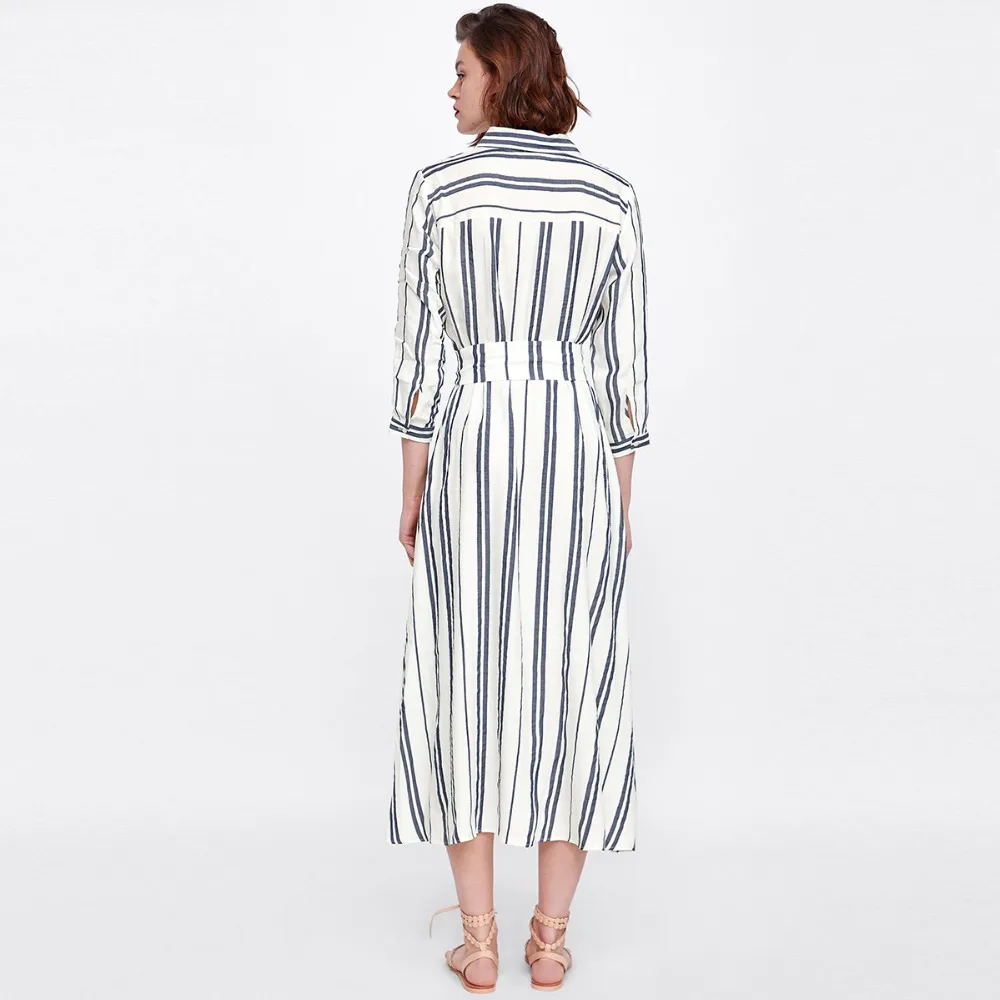 Модные женские полосатые простые ремешки темперамент коммутируют OL дамы рубашки