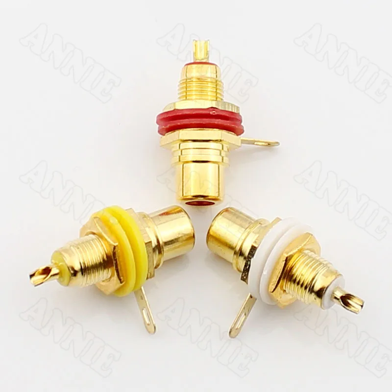 50 шт./лот полностью медный RCA F AV аудио усилитель мощности разъем Клемма красный