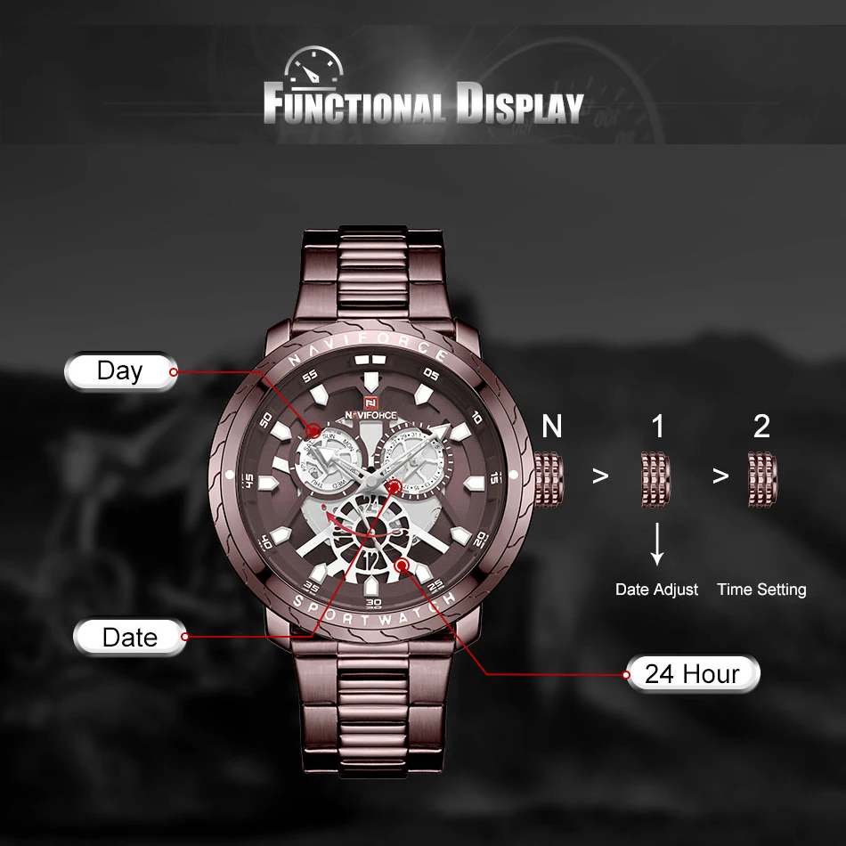 NAVIFORCE военные спортивные часы роскошные брендовые кварцевые с датой ремешок из