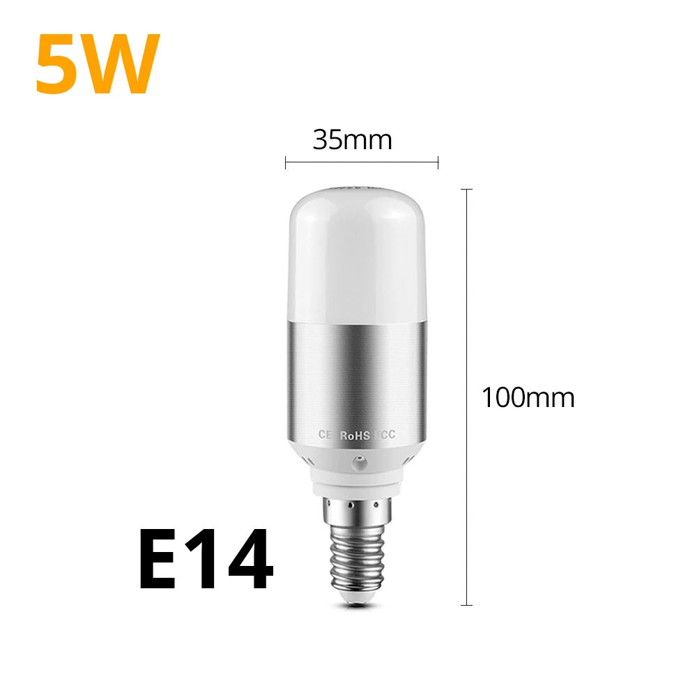 E14-5W Длительный срок службы кухонный шкаф светодиодный светильник AC85V-265V светодиодный светильник E27 Настольный ночной Светильник энергосберегающая лампа домашняя лампа без мерцания - Цвет: E14-5W