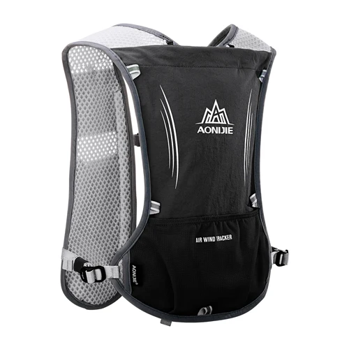 Black AONIJIE женщинам мужчинам Lightweight Running Backpack Спорт на открытом воздухе Trail гонки марафон Туризм фитнес сумка жилет гидратации пакет - Цвет: Black