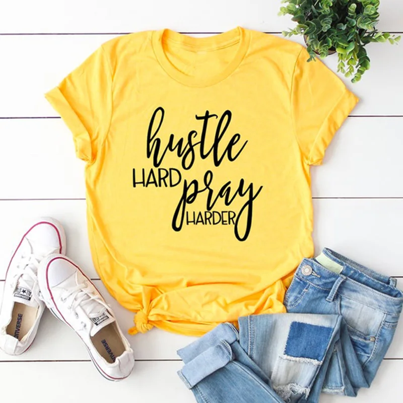 Футболка Hustle Hard Pray футболка для христианина Иисуса женская и мужская