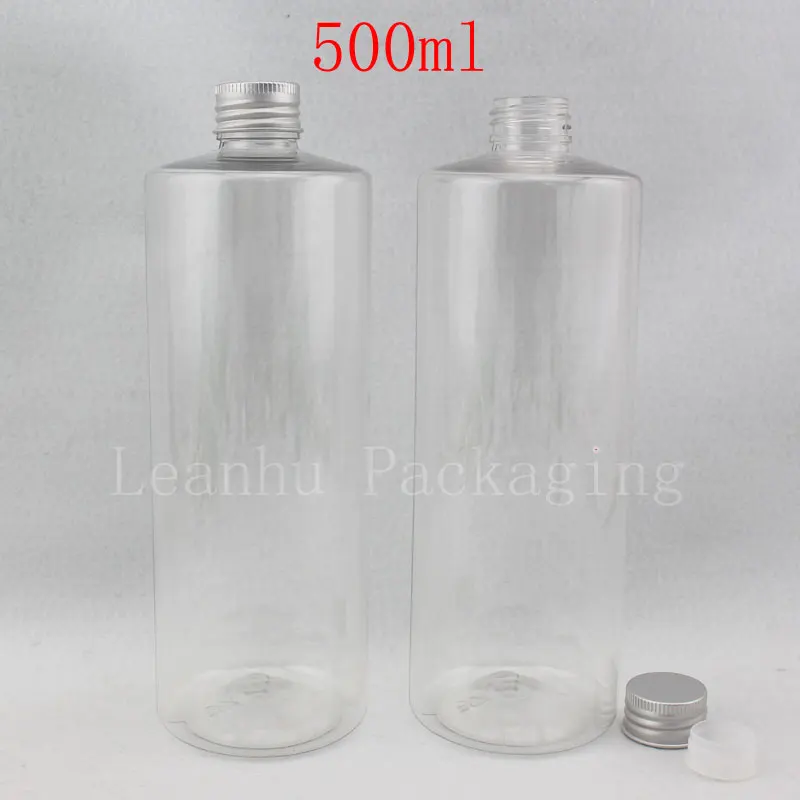 

500 мл Прозрачная пластмассовая лампа, 500CC шампунь/гель для душа, пустой косметический контейнер (14 шт./лот)