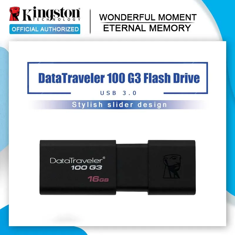 Оригинальный Kingston USB флеш накопители 16GB DataTraveler 100 G3 Флешка 3 0 высокоскоростные