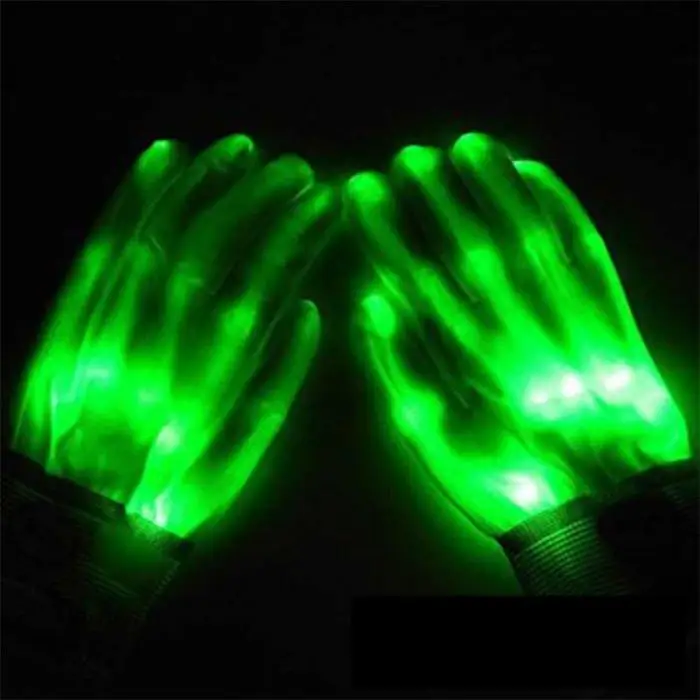 1 шт. креативные цветные светодиодные перчатки Rave светильник Finger светильник ing мигающая перчатка s унисекс скелетная перчатка подарок мигающая перчатка AA