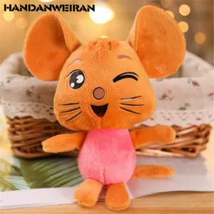 1 шт., плюшевая игрушка-мышь, Маленькая подвеска с мультяшным рисунком, миниатюрная мягкая игрушка-брелок, подарок для детей, ручная работа, 11 см