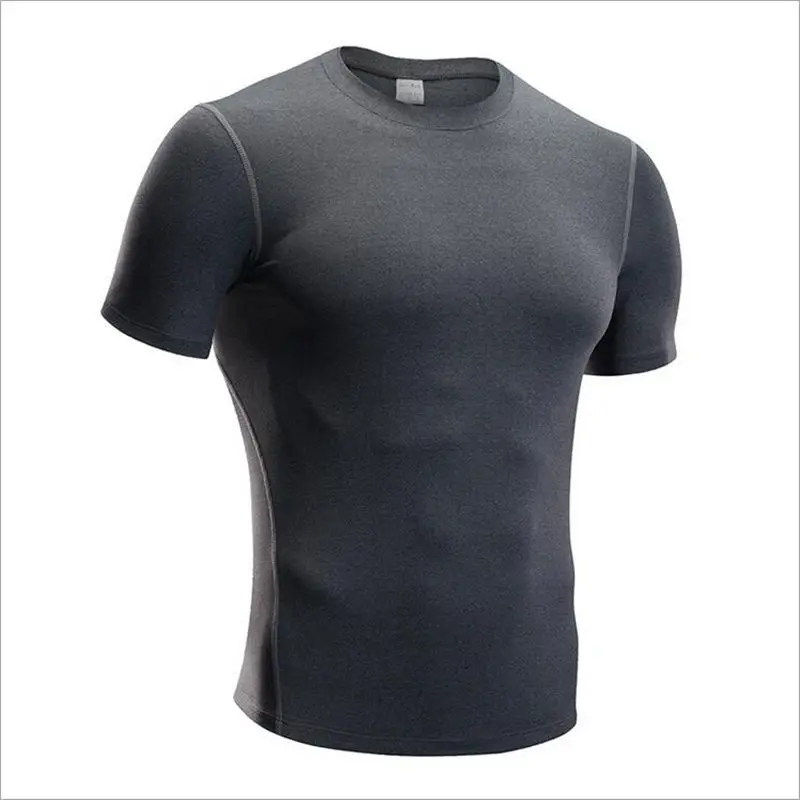2018 компрессионная рубашка для бега мужские плотные топы из полиэстера