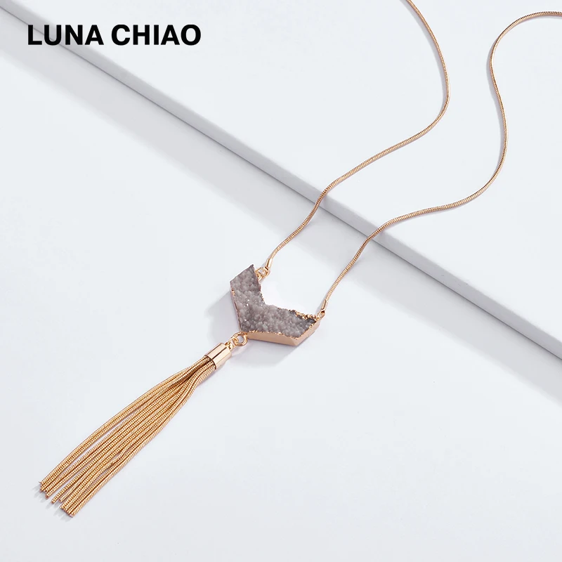 Женское длинное ожерелье LUNA CHIAO с подвесками в виде змеиной цепочки из смолы