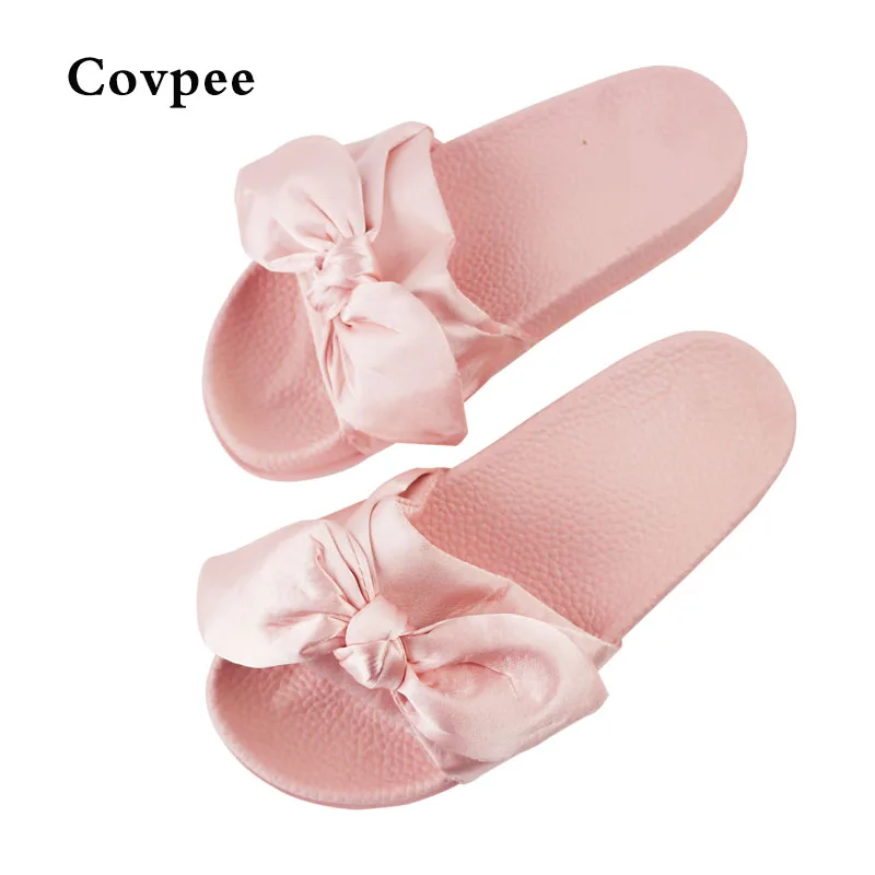 Женские сандалии с бантиком-бабочкой модные слиперы Нескользящие пляжные туфли