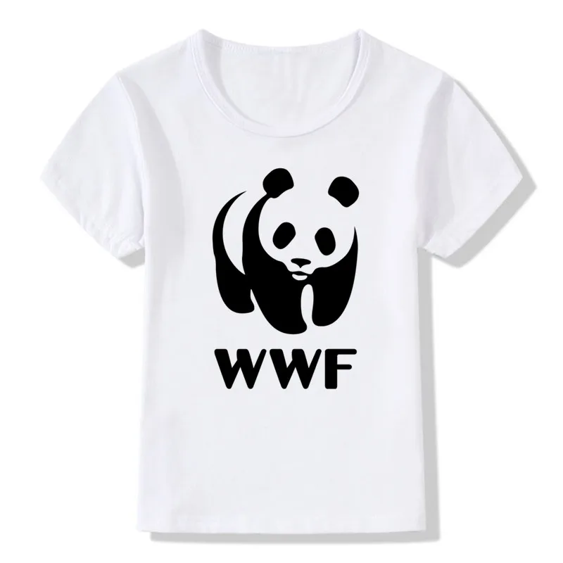 Детская забавная Милая футболка с принтом WWF Panda для мальчиков и девочек летние
