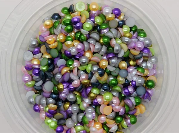 

4 мм 10000 шт./упак. Mix ColorsHalf круглые ABS имитация жемчуга плоские Кабошоны, MVJ04