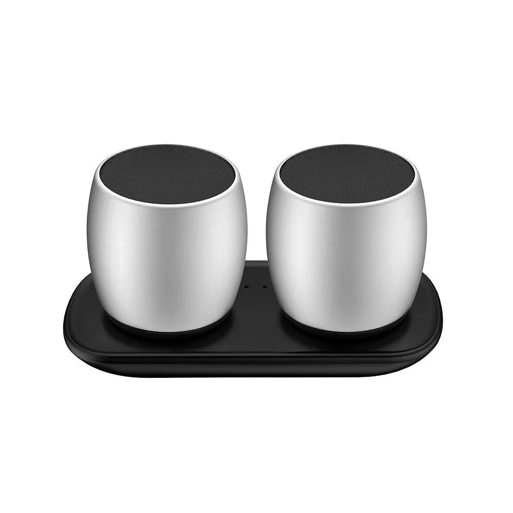 silver F1 TWS Bluetooth динамик беспроводной портативный мини музыкальный плеер стерео - Цвет: silver