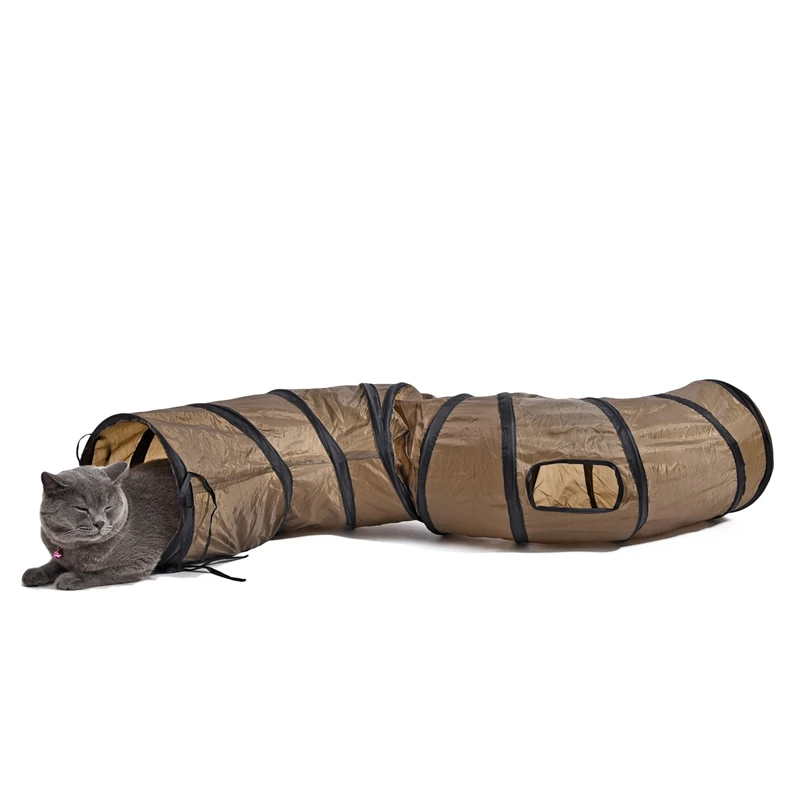 

130CM S Shape Cat Tunnel Pet Funny Toy To Play Foldable Cat Kitten Training Unique Design Collapsible Bulk Cat Toys High Quality