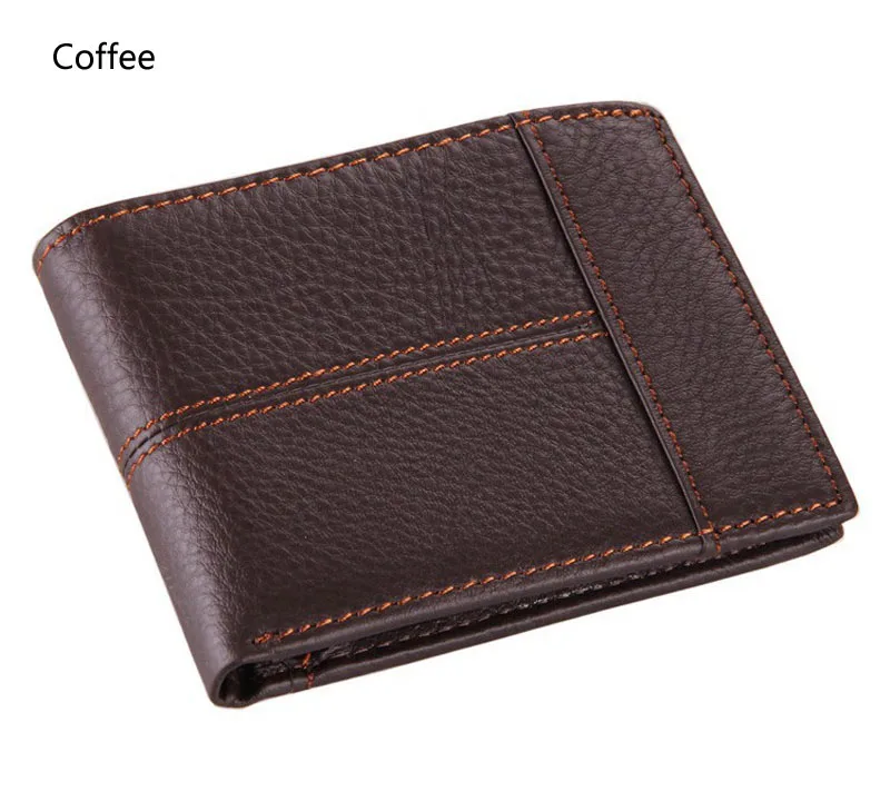 2017 High Quality Vintage 100% Guarantee Real Crazy Horse Leather Genuine Men Short Wallets Folding Purse 8064 | Багаж и сумки