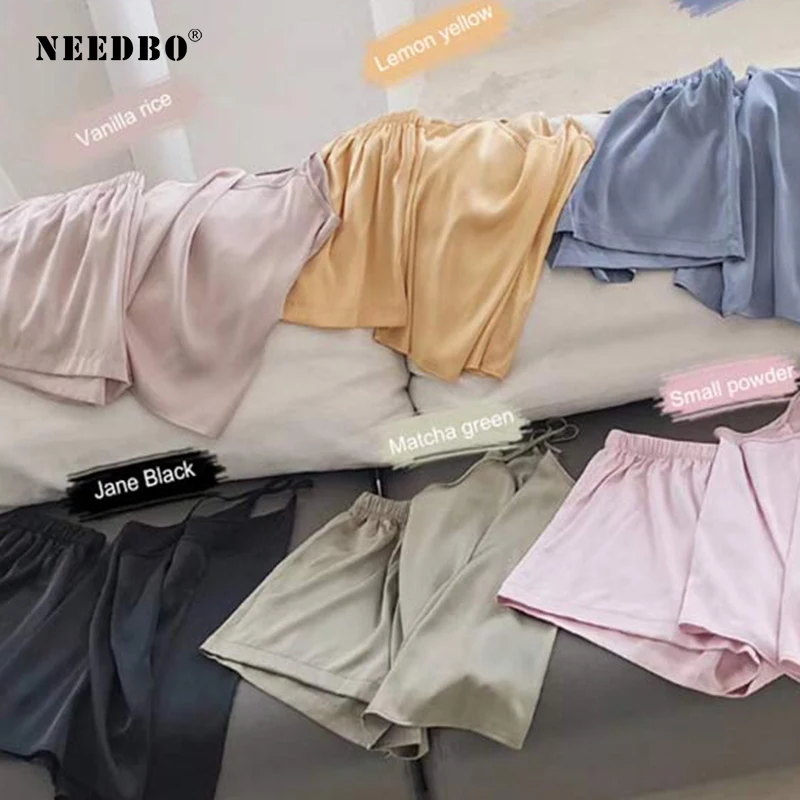 NEEDBO комплект сексуальной пижамы женская пижама на тонких лямках ночная рубашка